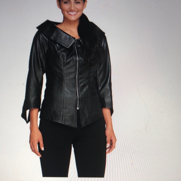 Mark Zunino Jackets & Blazers - Faux leather zip front jacket by Mark Zunino